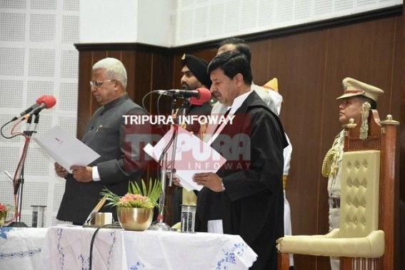 Justice Ajay Rastogi takes oath as Tripura High Court's new Chief Justice at Raj Bhawan